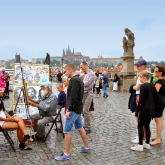 Czech Republic - Prague - Buskers and Artists are common on Charles Bridge