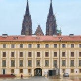 Czech Republic - Prague - Courtyard in the Prague Castle, St Vitus Cathedral in the background