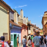 Czech Republic - Prague Castle - 16th century houses in Golden Lane, now souvenir shops and museums