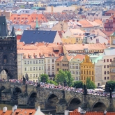 Czech Republic - Prague - 14th century Charles Bridge in the foreground