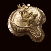 18th century silver lid of a Burial Beaker in the Jewish Ceremonial Hall, Prague, Czech Republic